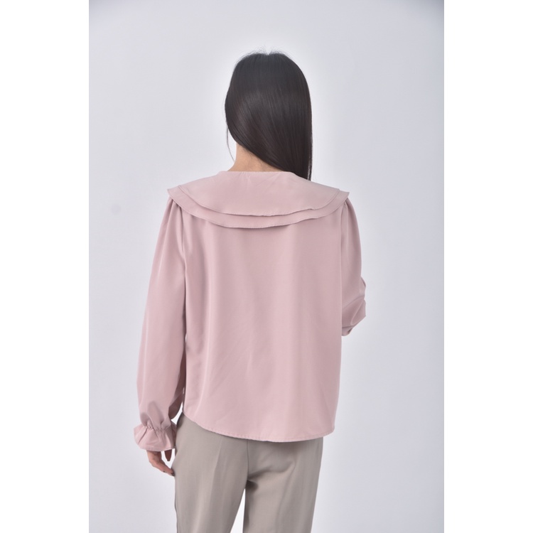 (M) 日系粉色長袖上衣二手衣, , large