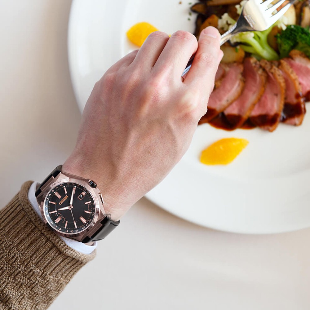 CITIZEN 星辰 限量 光動能電波萬年曆手錶 CB0217-04E, , large