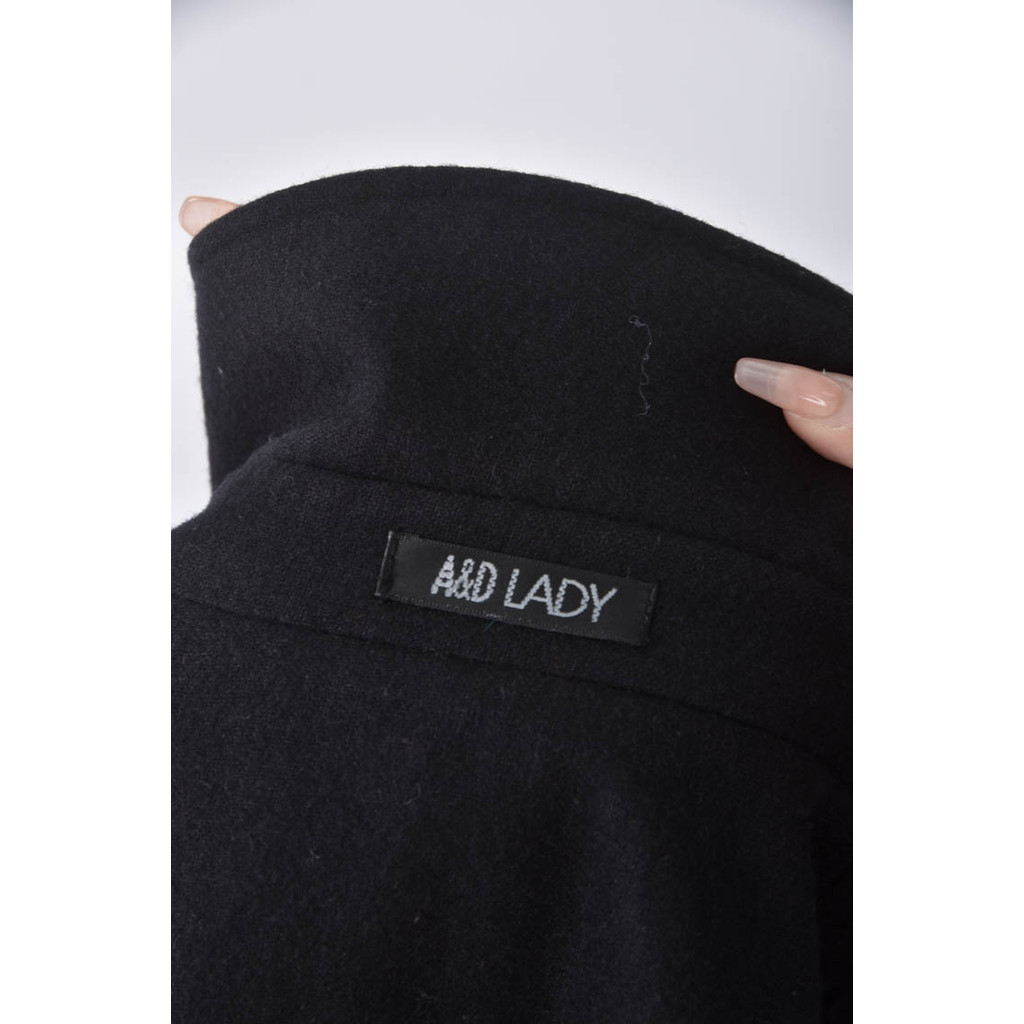 (S) ad lady羊毛素面黑色外套二手衣, , large