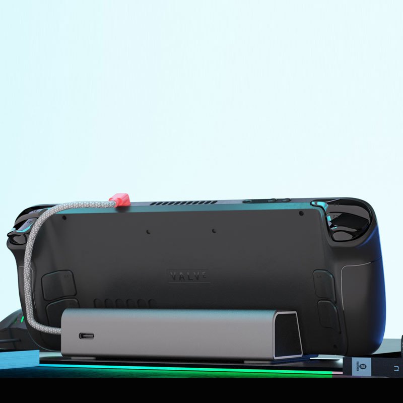 iPlay Steam Deck Charging Dock supports 45W fast charging and comes with a braided charging cable. It's compact, has excellent heat dissipation, and features a metallic finish and non-slip design. Available now., , large