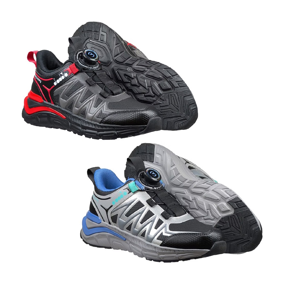 DIADORA迪亞多那 雷神大童慢跑鞋 童運動鞋 童鞋 寬楦 輕量 透氣 保護後跟 吸震 穩定 抗菌 除臭 黑紅 黑灰藍