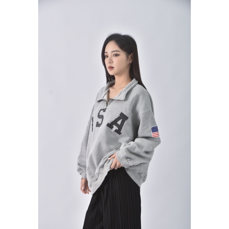 (F) e sea質感字母灰色長袖上衣二手衣, , large