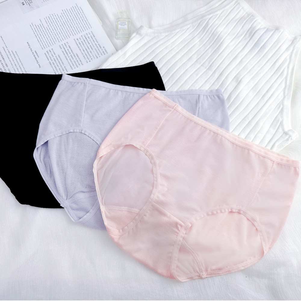 【Clany可蘭霓】新美膚面膜莫代爾中腰M-XL內褲 典雅粉 2223-31, , large