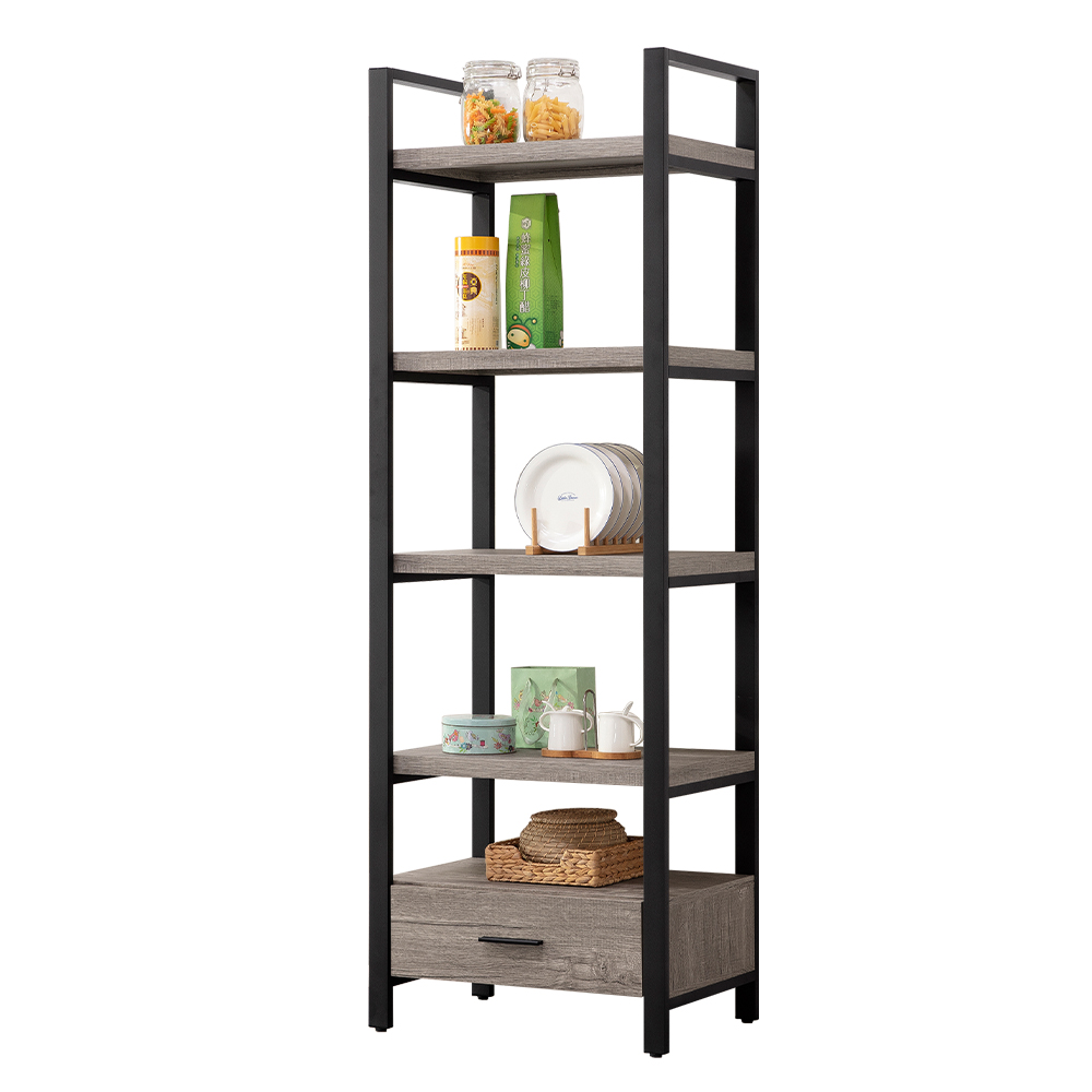 【唯熙傢俱】安迪工業風灰橡色2尺展示架