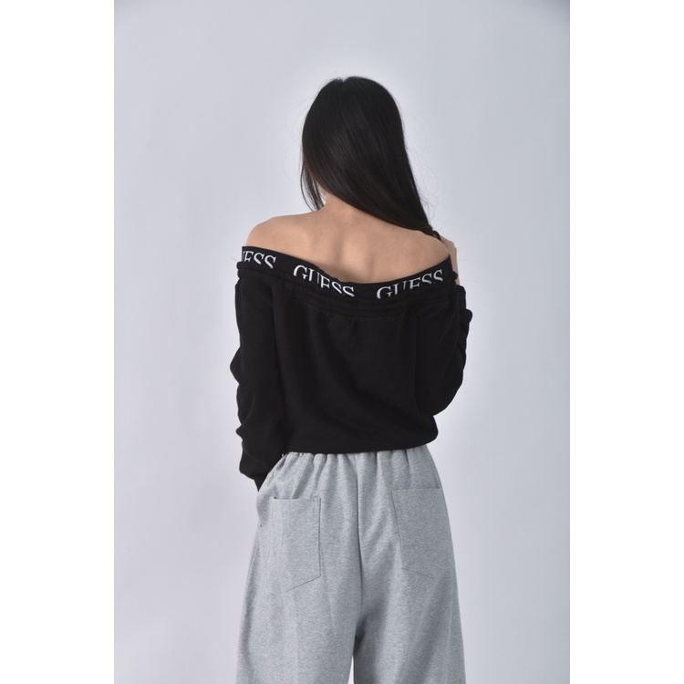 (S) 【房業涵私服】guesslogo刺繡黑色上衣二手衣, , large