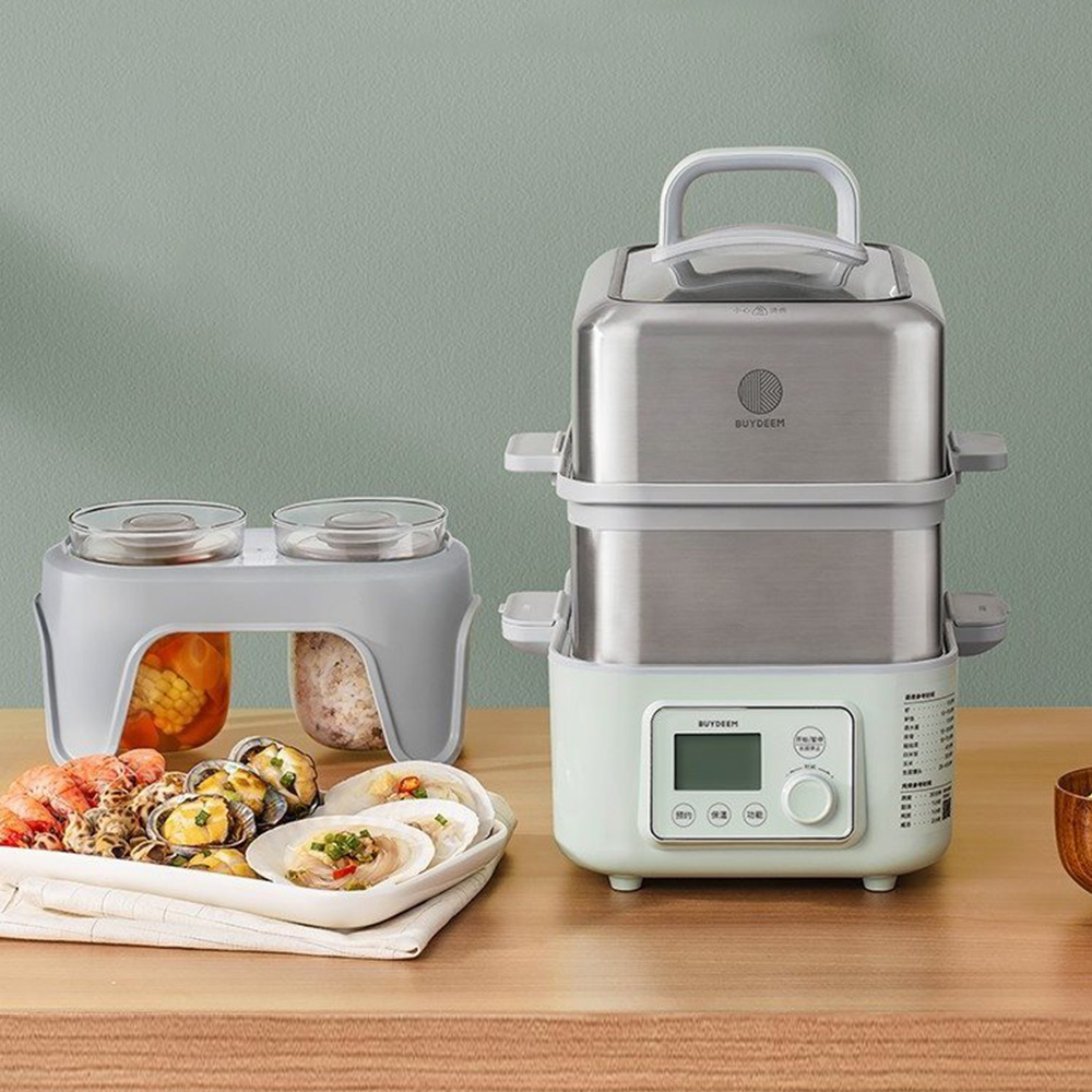 【BUYDEEM北鼎】多功能養生 雙層蒸煮鍋 蒸燉鍋 燉煮鍋 雙燉盅 全配 G561-贈好禮(日本不鏽鋼三德刀16.5CM), , large