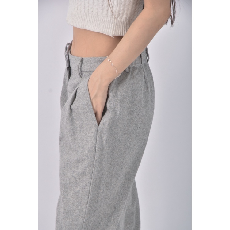 (M) giordano ladies高腰質感灰色長褲二手衣, , large