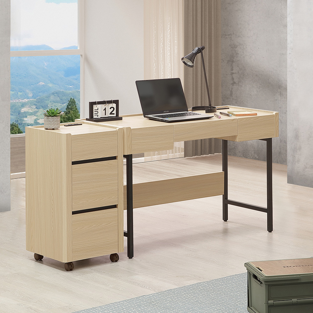 【Homelike】喜家居5.3尺附插座書桌櫃組(2501), , large