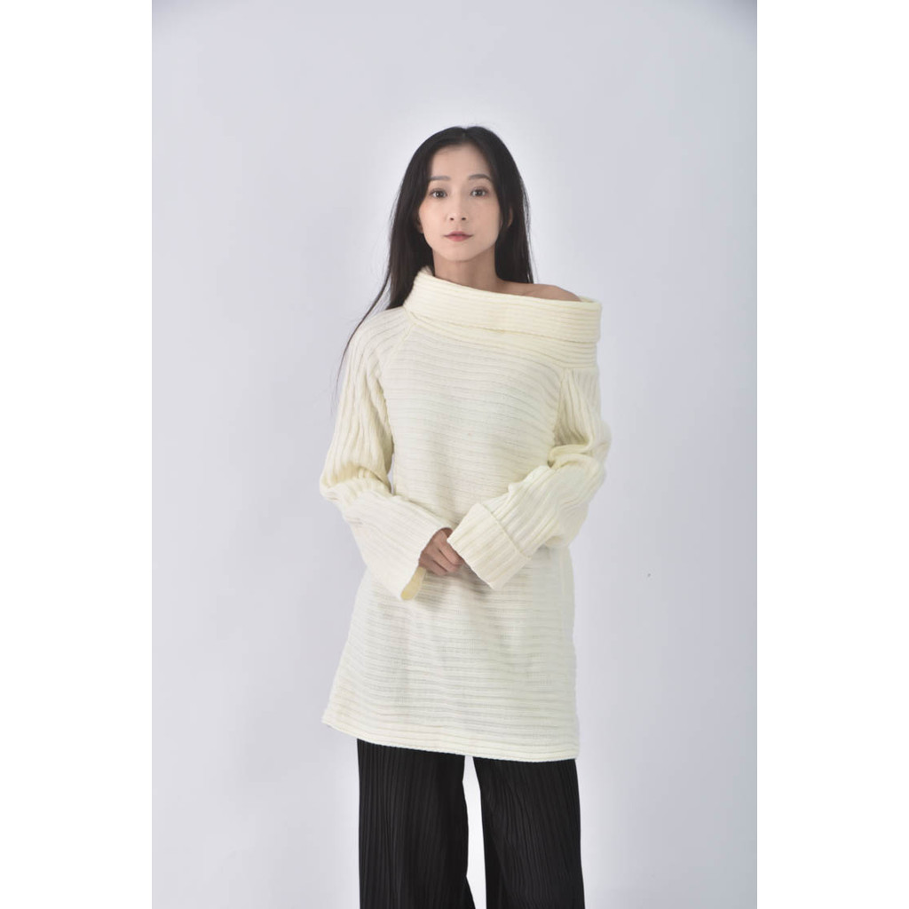 (M) 質感坑紋白色洋裝二手衣, , large