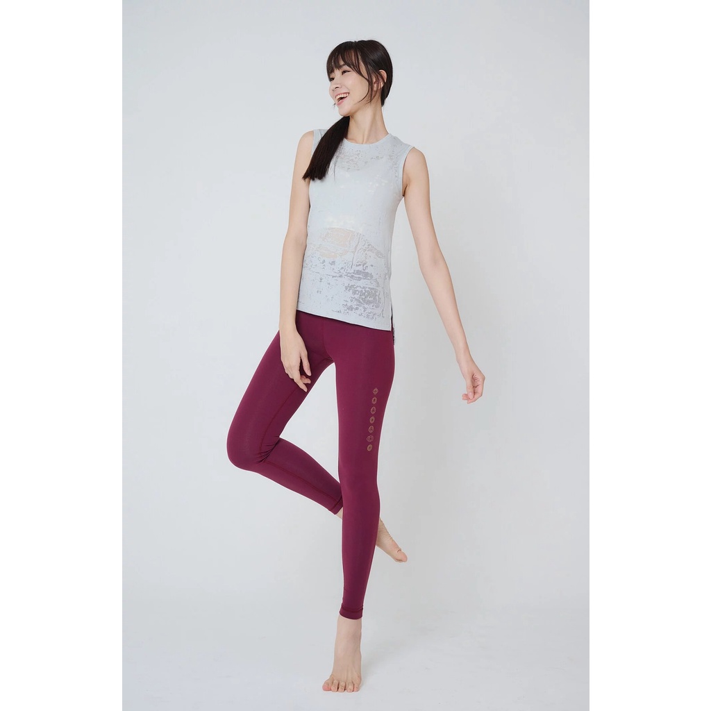 YOGA FLOW Burn Out Tank ( L ) - 圓領長版燒花罩衫 - 銀河灰 Misty Grey, , large
