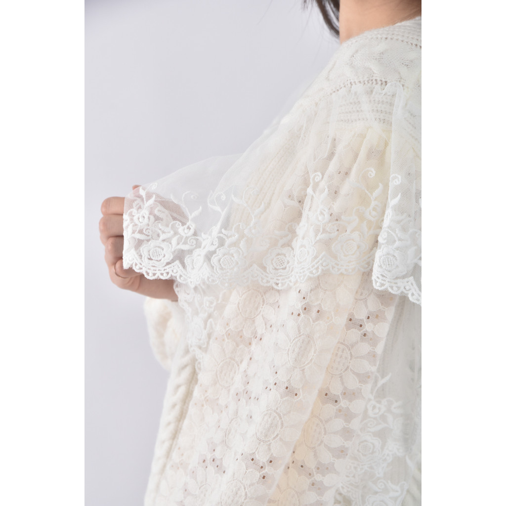 (F) escort正韓蕾絲白色外套二手衣, , large