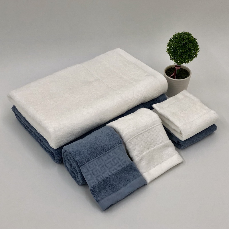 Square Towel, 灰藍色, large