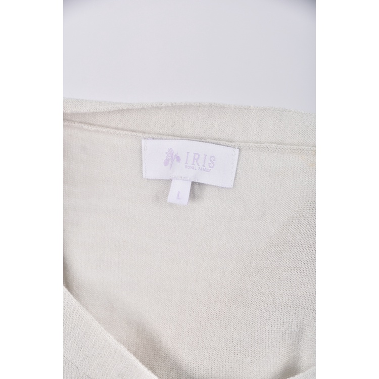 (M) iris質感蝴蝶結灰色短袖上衣二手衣, , large