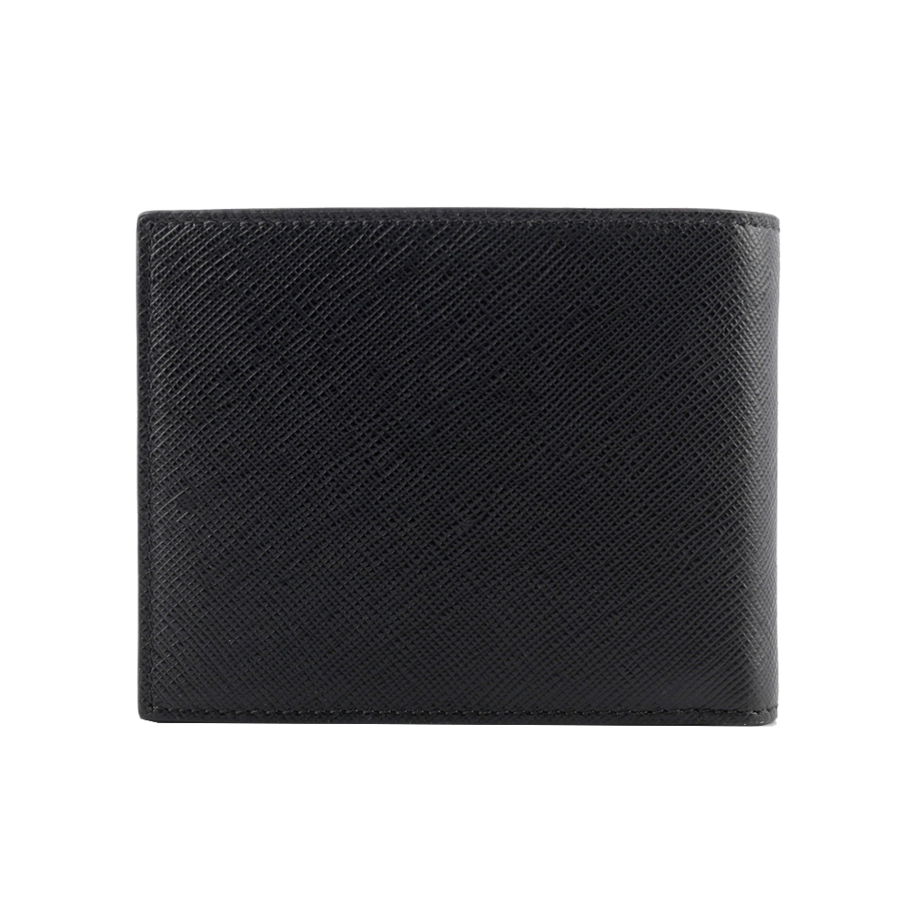 Montblanc 萬寶龍 匠心系列防刮牛皮 6+2透明卡層對開短夾/黑色, , large