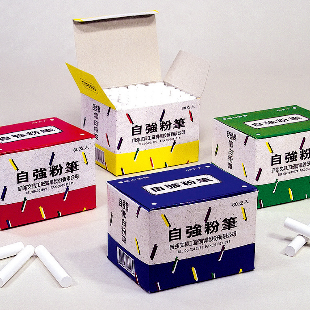 【龍品文創】自強 雪白 粉筆 80支入, , large