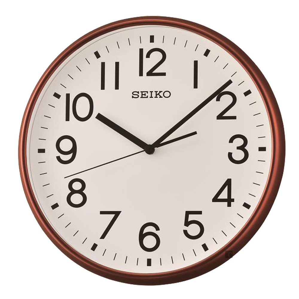 SEIKO 精工 指針式時尚掛鐘 時鐘-棕框 QXA677B
