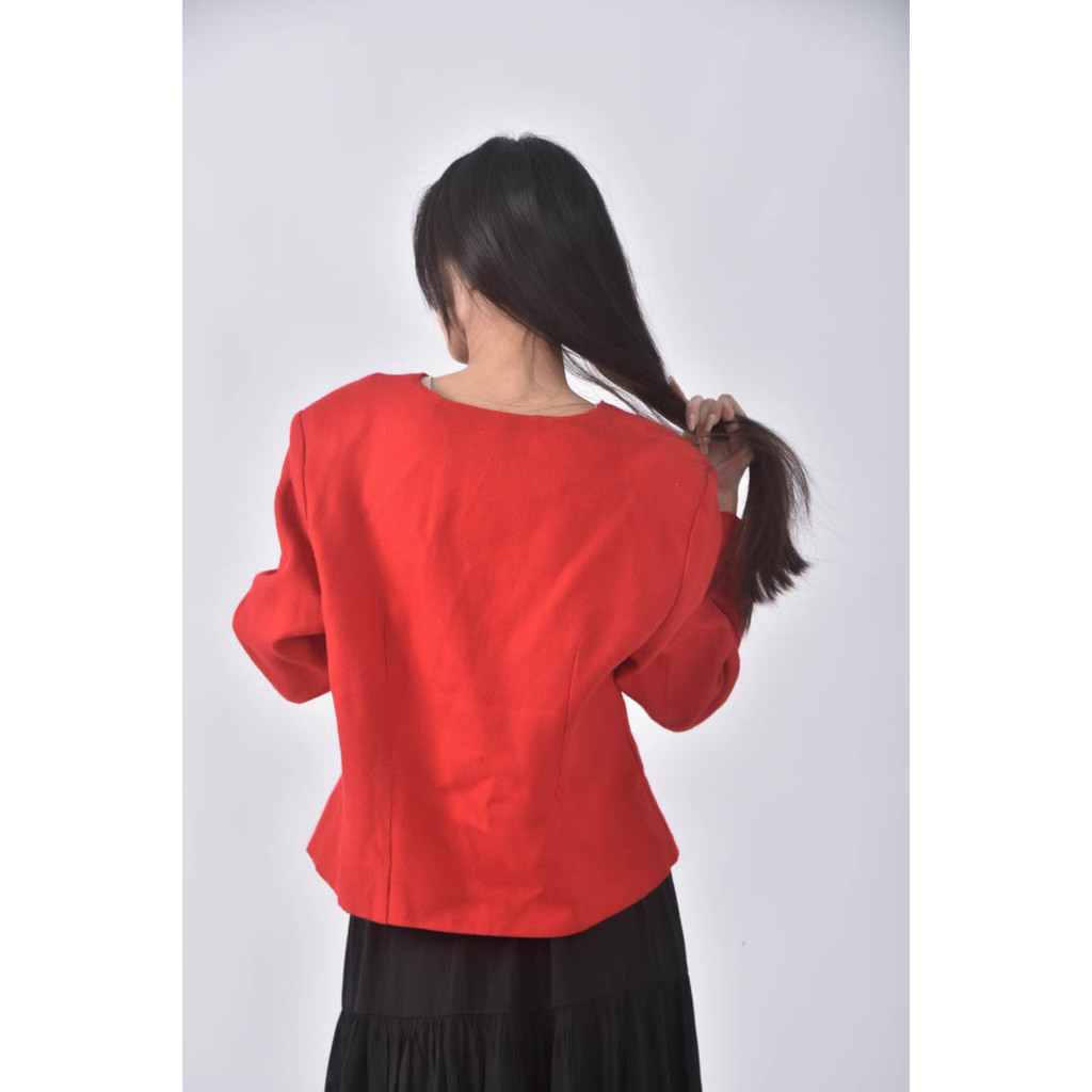 (L) chaium rode排扣紅色外套二手衣, , large