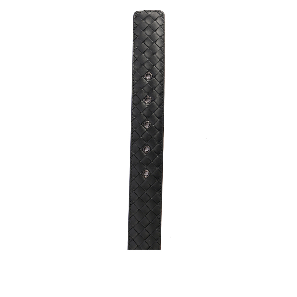 BOTTEGA VENETA 牛皮編織皮帶80cm/34"寬4cm/黑色, , large