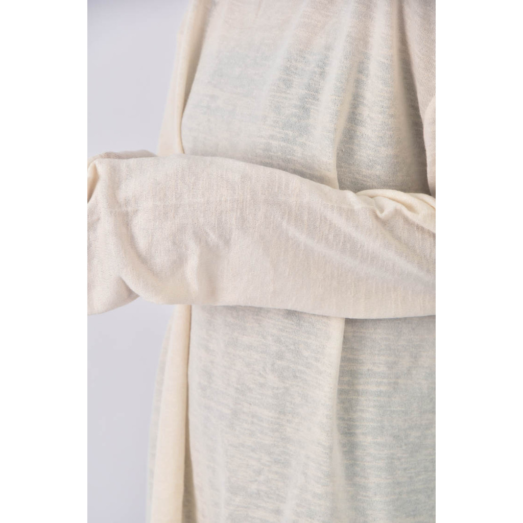 (2XL) 透紗白色長袖上衣二手衣, , large
