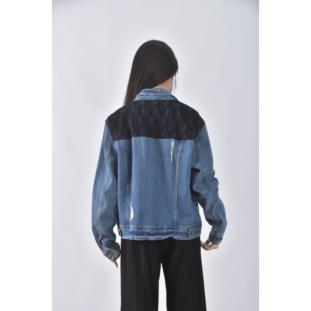 (L) forever21丹寧牛仔棉質純棉藍色外套二手衣, , large