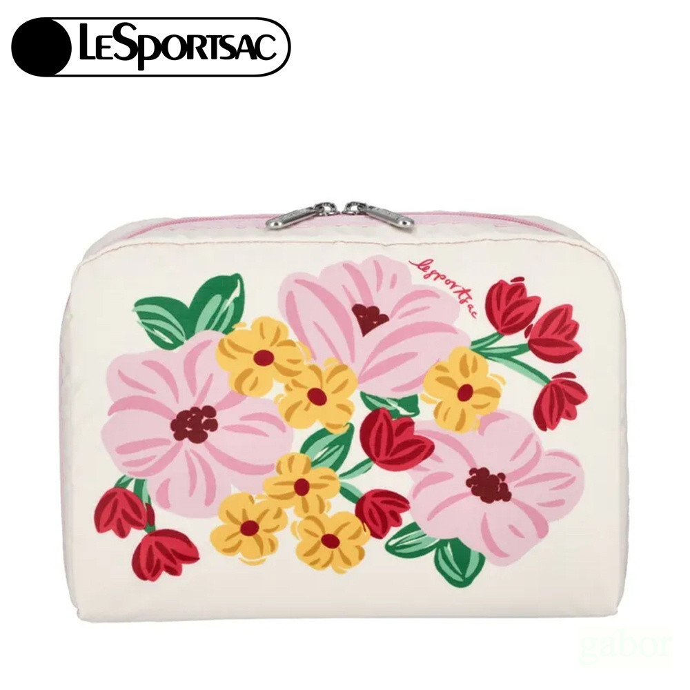 LeSportsac Extra Large Rectangular Cosmetic 加大型化妝包 -粉紅花漾, , large