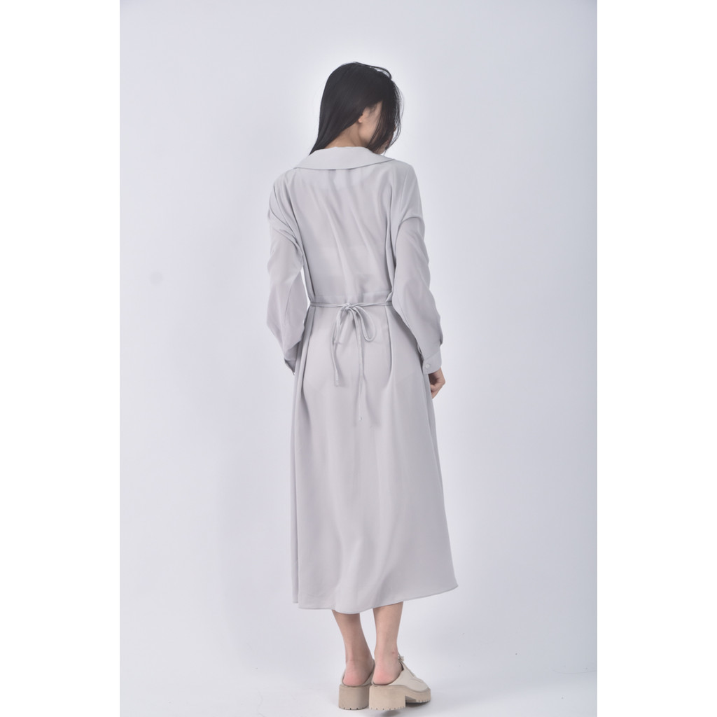 (M) fave seoul韓牌質感長袖綠色洋裝二手衣, , large