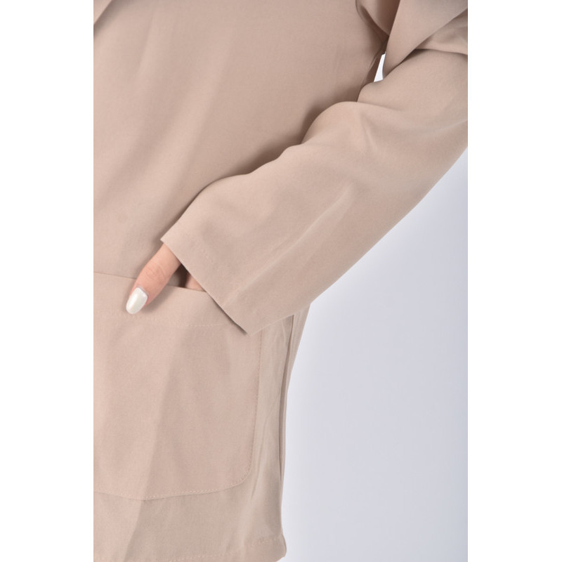 (XL) 質感紡紗棉質杏色外套二手衣, , large