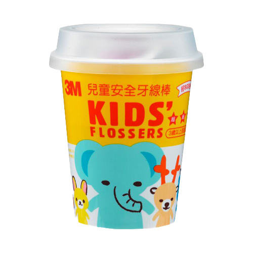 【3M】兒童安全牙線棒-DFK3 (55支/杯)/台灣製造/通過SGS檢驗/不傷害牙齦/8種動物 * 4種顏色, , large