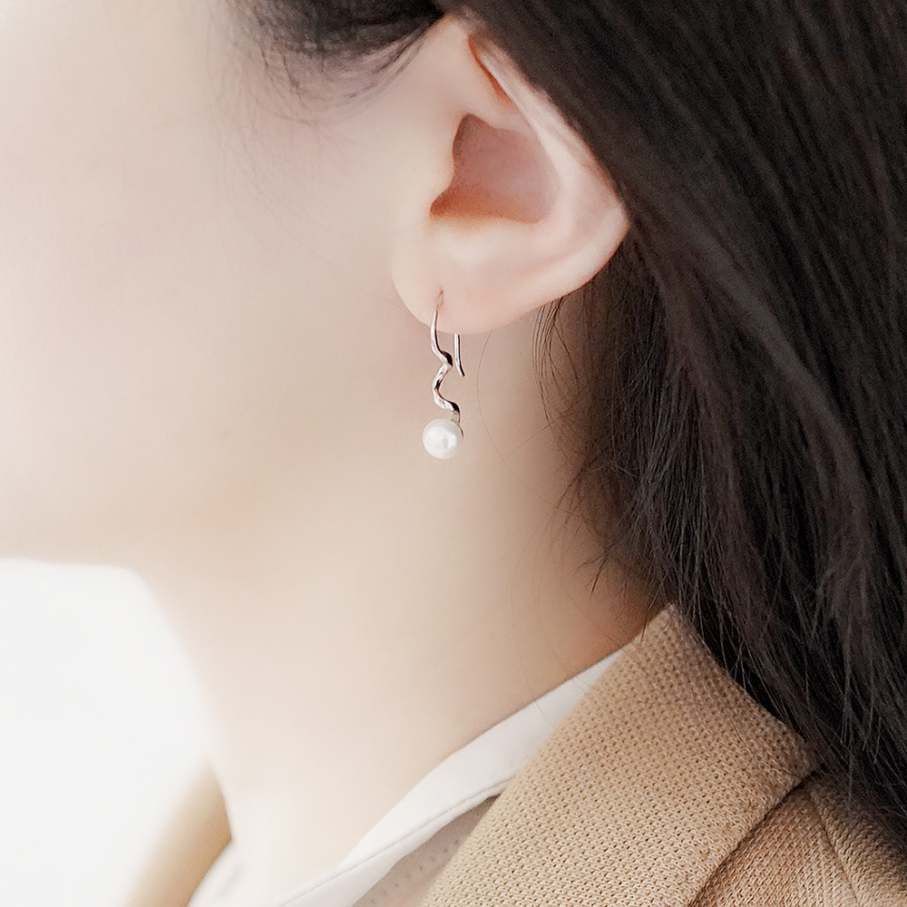 Freshwater Pearl Sterling Silver Earrings, , large