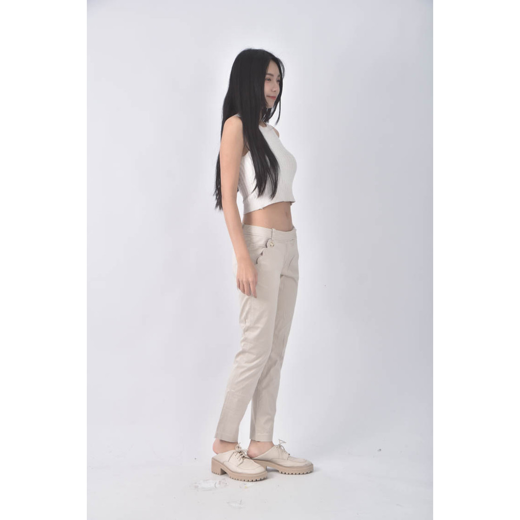 (L) knights bridge寬鬆杏色長褲二手衣, , large