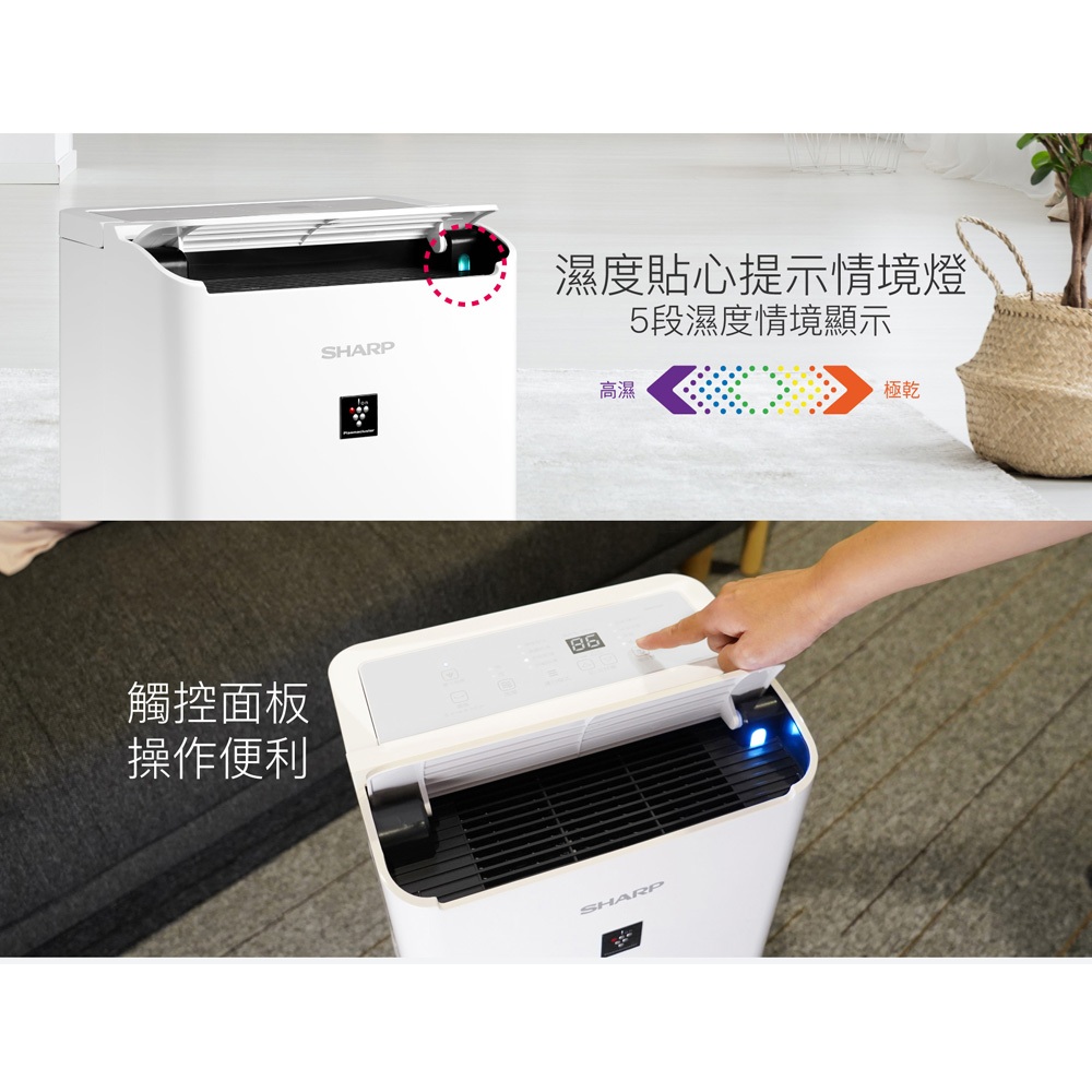 SHARP 夏普 10.5L 一級節能 自動除菌離子 除濕機 DW-WT10HT-W, , large