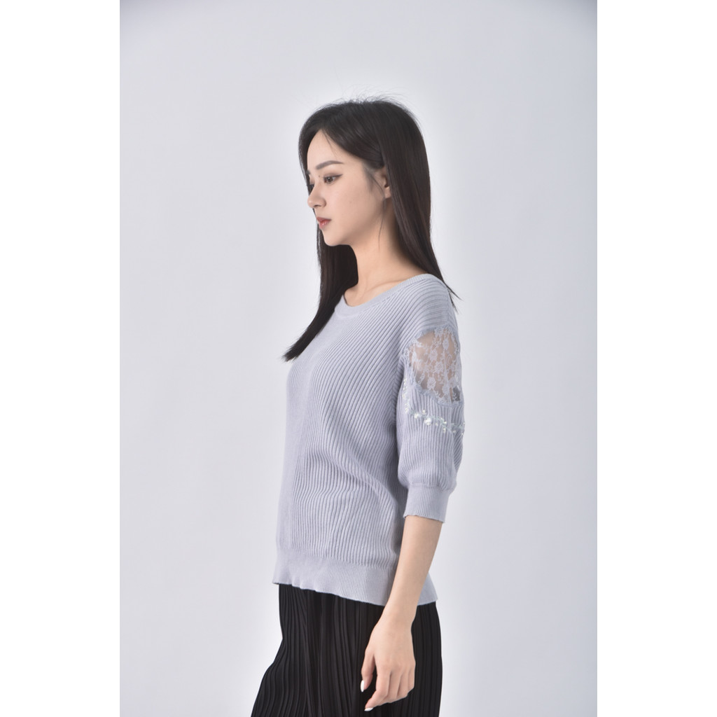 (S) 【金莎私服】五分袖藍色短袖上衣二手衣, , large