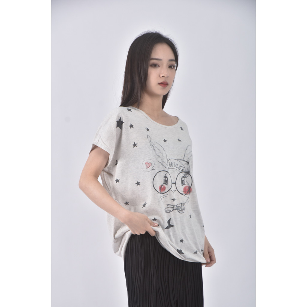 (XL) 兔子灰色短袖上衣二手衣, , large