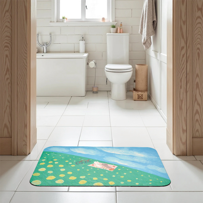 【Monster】 Soft Diatomaceous Earth Absorbent Mat &ndash; Awen Collection (60x40cm) &ndash; A Perfect Day for a Picnic, , large