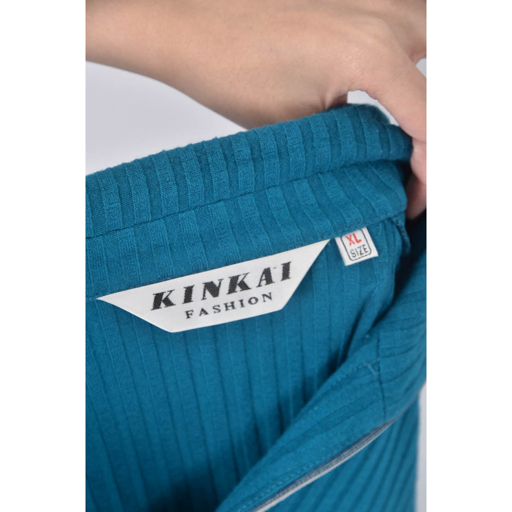 (M) kinkai花紋藍色長袖上衣二手衣, , large