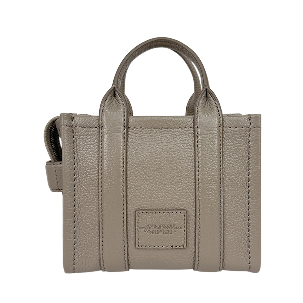 MARC JACOBS THE LEATHER TOTE 粒面皮革迷你托特包/水泥灰, , large