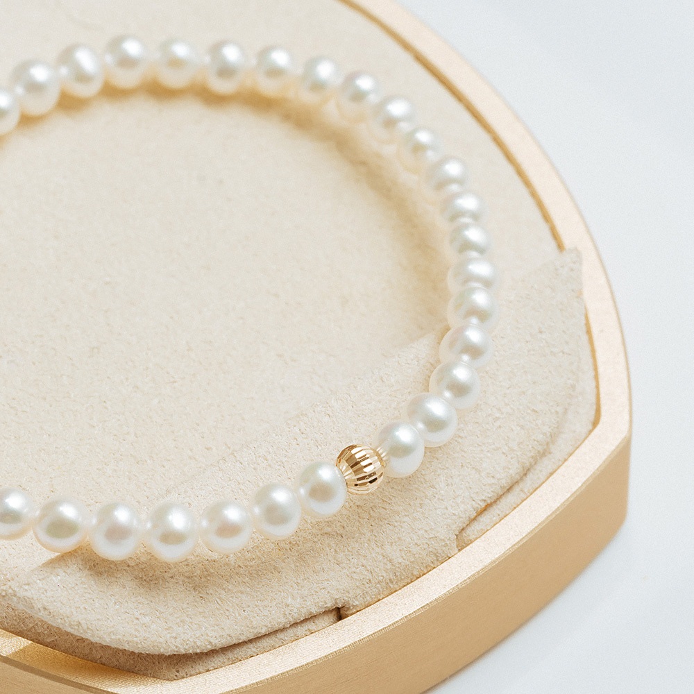 【18K金手鍊】A'jane 18K金 晨曦之珠 珍珠手鍊 A052503-004, , large