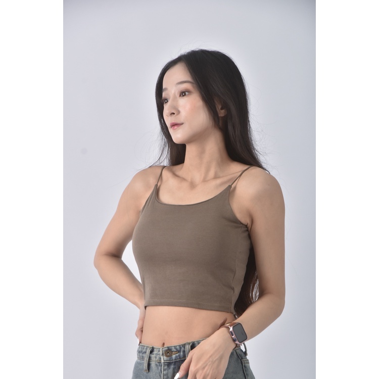 (S) 【安于晴Charlene私服】質感修身短版棉質露背綠色上衣二手衣, , large