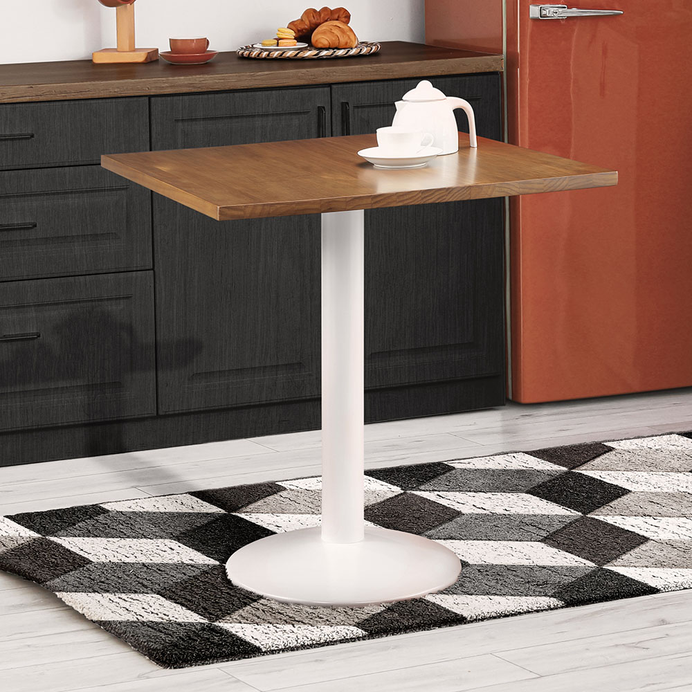 【Hampton 漢汀堡】實木方桌-白腳+皮面扶手餐椅-白色, , large