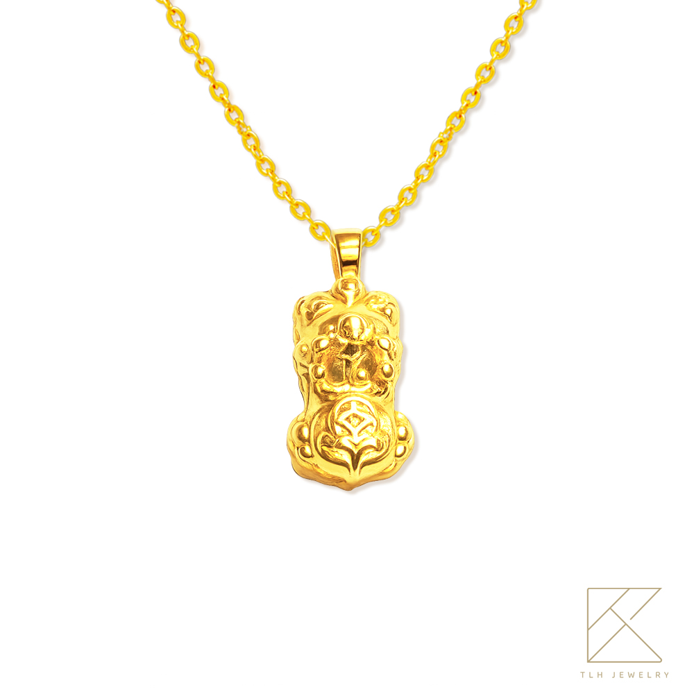 【TLH】馬上有錢 貔貅項鍊紅包袋 約重0.02錢&plusmn;0.01 (純金999) 隨機贈送馬年御守 (馬年 過年 送禮), , large