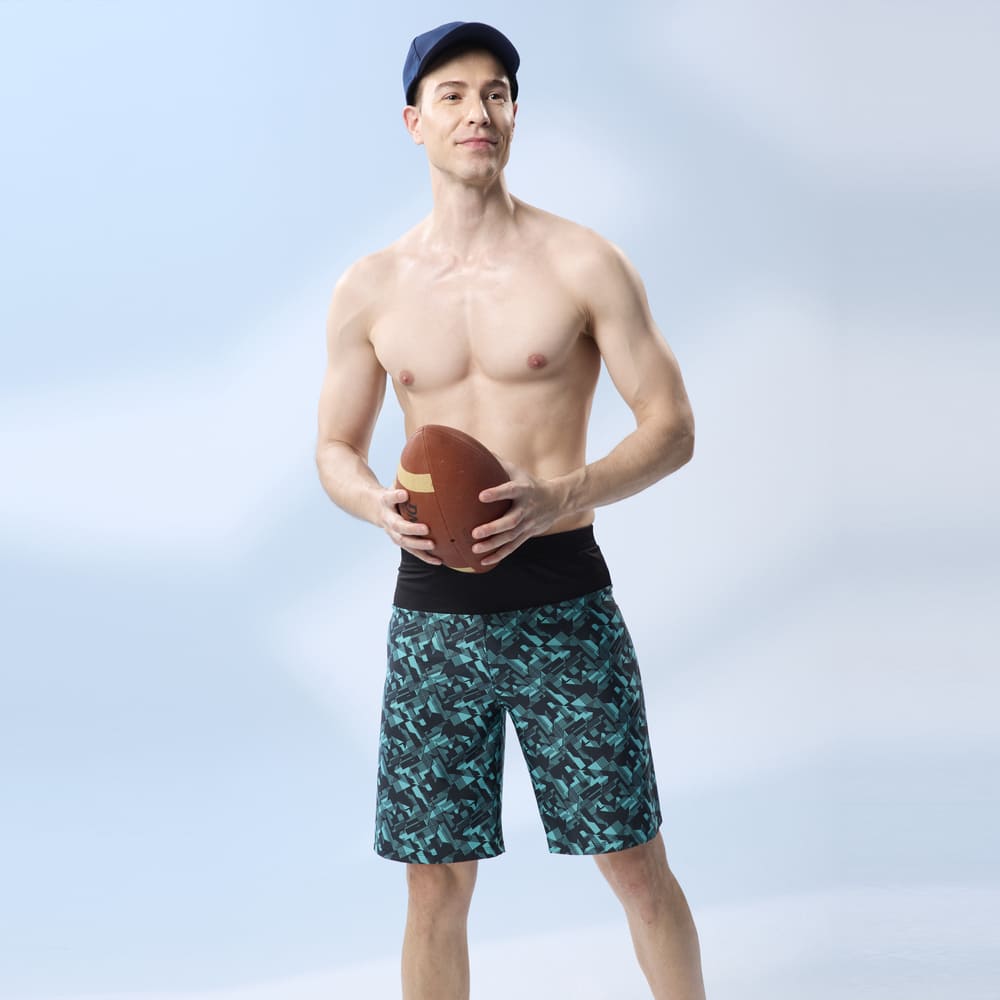 MONINA  MIT  Big men beach swim trunks -M, , large