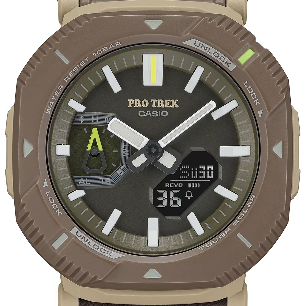 CASIO 卡西歐 PROTREK 戶外登山錶 彈力繩錶帶 太陽能藍芽手錶 PRJ-B001B-5, , large
