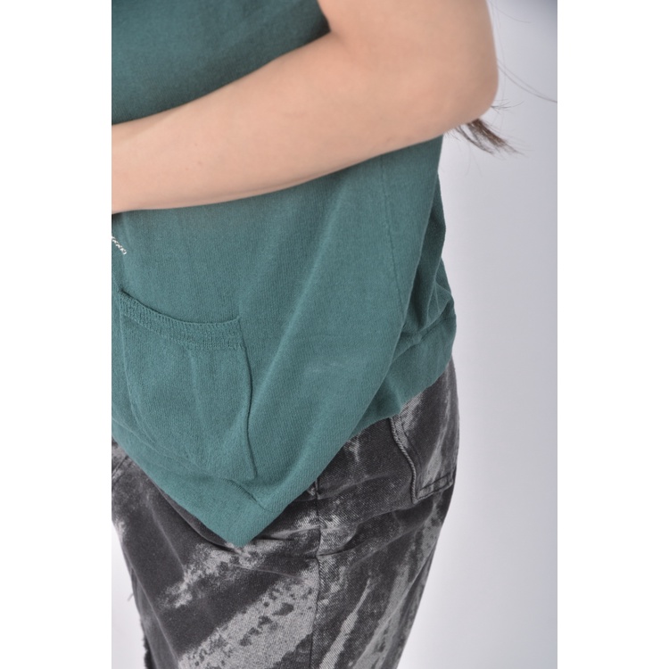 (M) le polka質感連帽綠色短袖上衣二手衣, , large