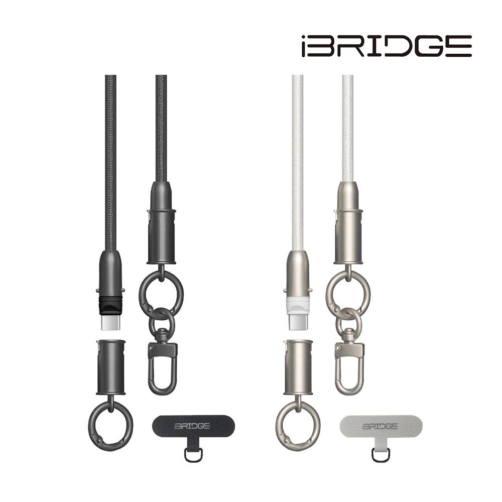 iBRIDGE Braided Lanyard Fast Charging Cable-140cm-Silver