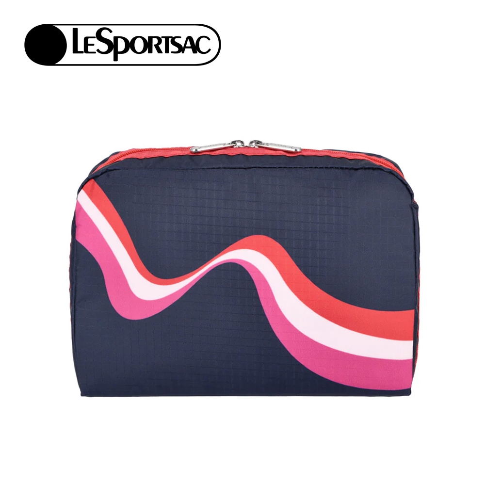 Lesportsac Extra Large Rectangular Cosmetic 加大型化妝包/ 復古波浪