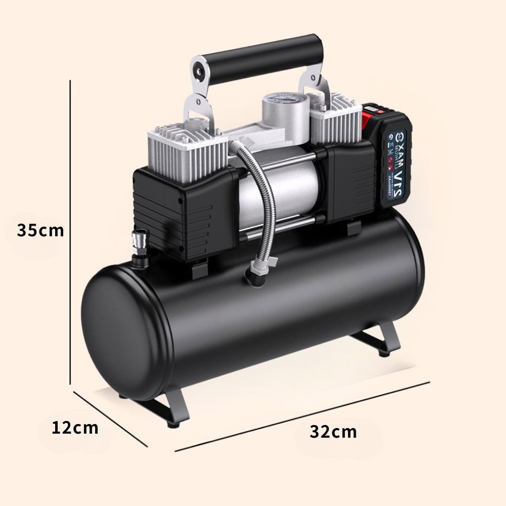 21V rechargeable 6L air compressor, 10 batteries, 1 charger, and accessories (random color)., , large