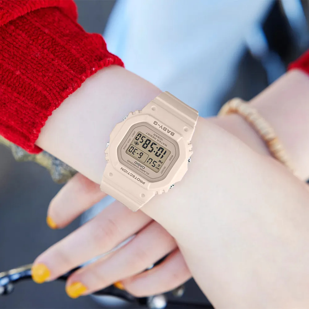 CASIO 卡西歐 BABY-G 纖薄輕巧 人氣經典電子錶-奶茶 BGD-565U-4, , large