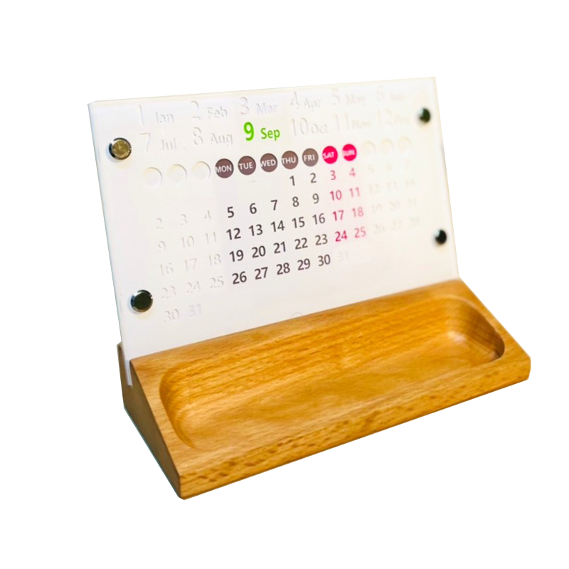 O'day Perpetual Calendar(Wooden Storage)-White,Monday Start