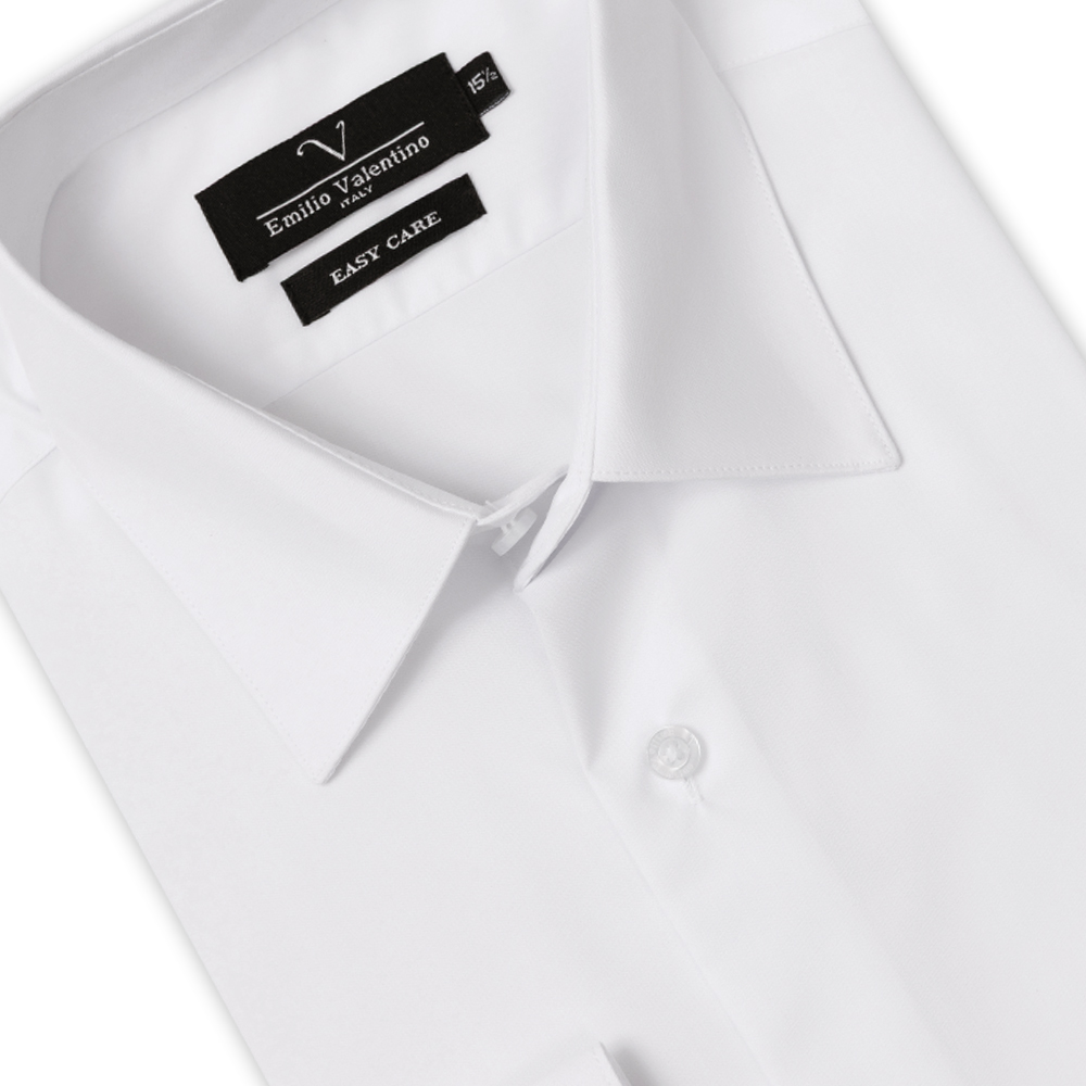 范倫提諾舒適抗皺長袖襯衫1021白, , large