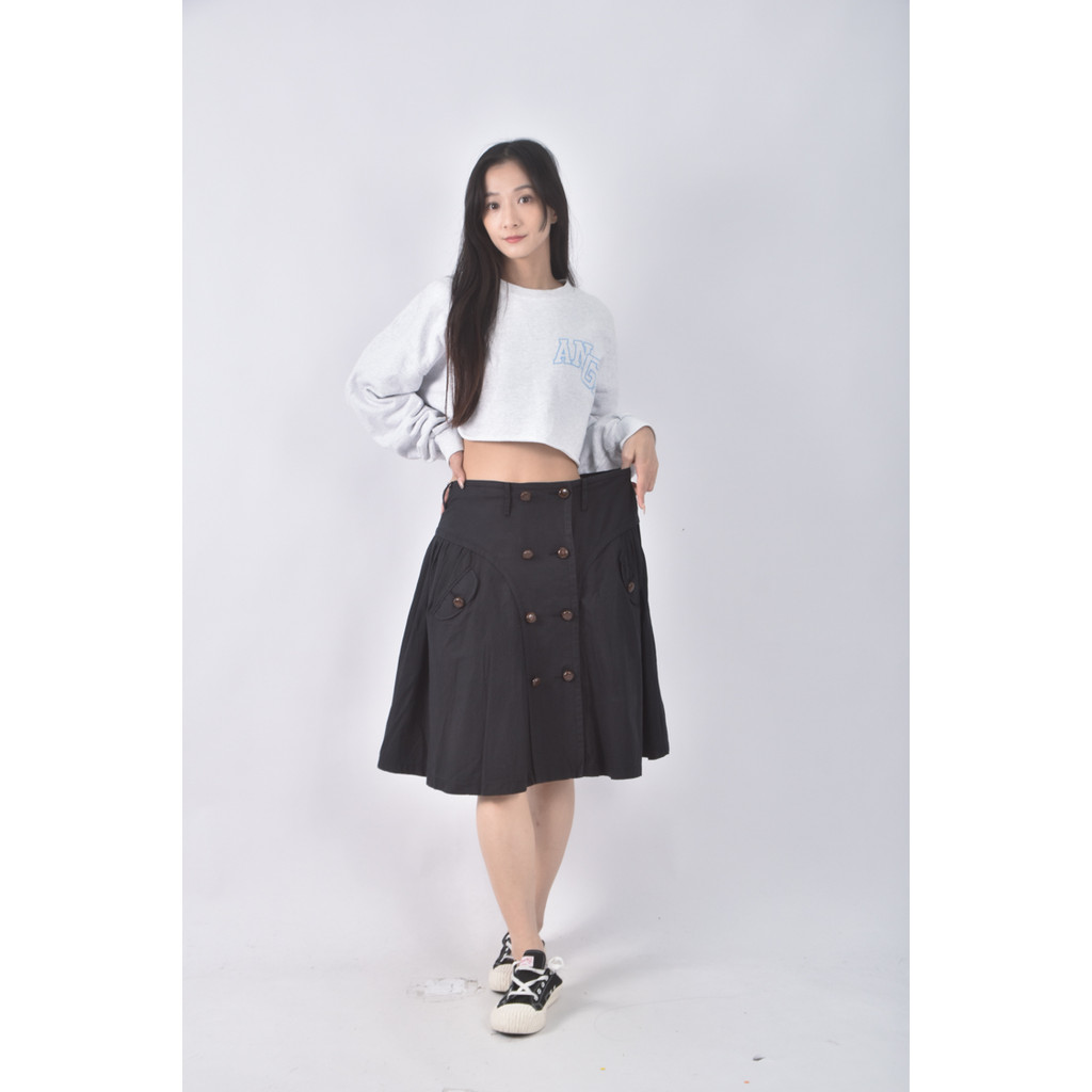 (2XL) d accord質感百褶黑色長裙二手衣, , large